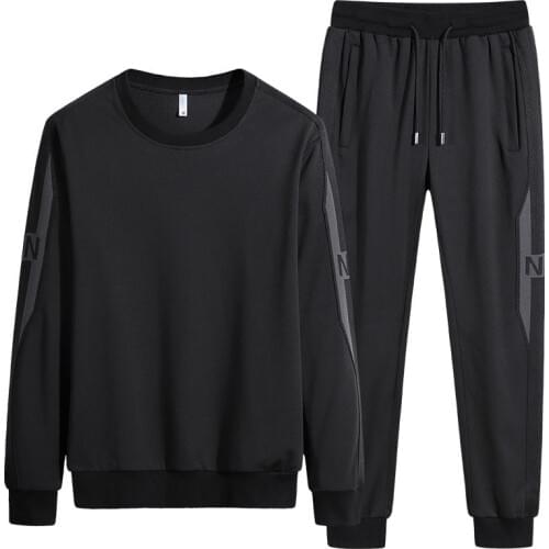 New MenS Sportswear Suit Spring And Autumn Sets Young Male and Student Fashion Tracksuit Plus Size 7XL 8XL Casual Clothes