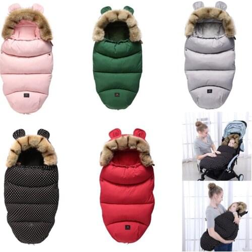 New Baby Sleeping Bag Thicken Winter Warm Stroller Sleep Bag Sacks Robe Infant Wheelchair Envelopes Newborns Footmuff Pram