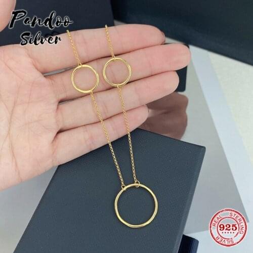 S925 Sterling Silver Jewelry 1:1 Copy,Collection TROPICANA,Tropical 3-Hoop Adjustable Necklace With Logo Women Jewelry Gift