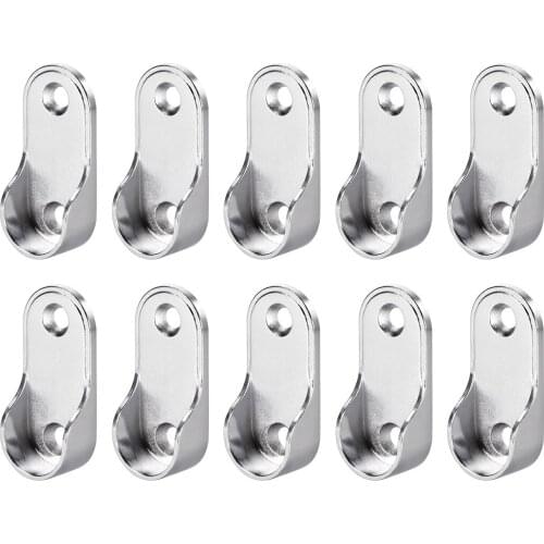 Uxcell Zinc Alloy Oval Closet Wardrobe Rod End Supports, Fit Rod Dia 19mm 10 PCS