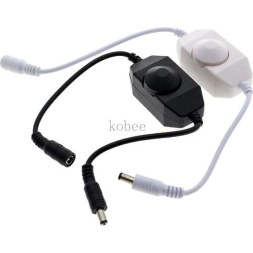 Light Switch Dimmer Brightness Female Male Power Cable DC Connector ON OFF Inline Switch 5V 12V 24V for LED Strip Light Lamp