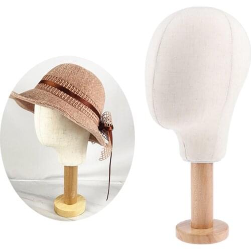 21 "Canvas Mannequin Head Wig Hat Making Glasses Holder Display Stand