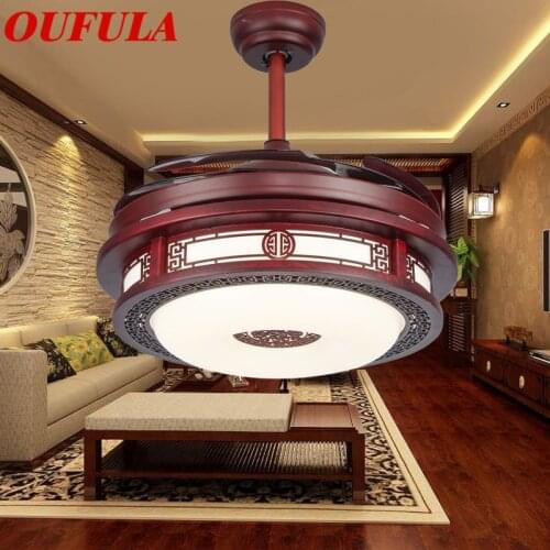 WPD Ceiling Fan Lights With Remote Control Invisible Fan Blade Fan Lighting Decorative For Home Living Room Bedroom