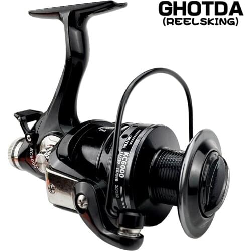 Double Brake Fishing Reel Front and Rear Drag Reels Carp Fishing Spinning Fishing Feeder Carp Reel Fishing