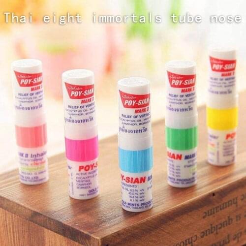 Thai Eight Immortal Tube Inhaler Nasal Stun Inhaler Supports Breeze Asthma Refreshing Aromatic Fritters1pc