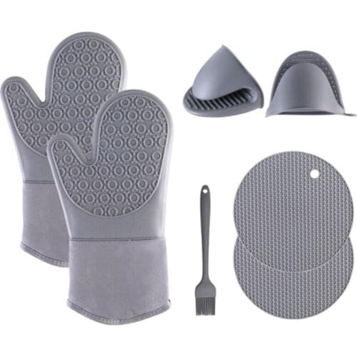 Food Grade Silicone Cotton Gloves Microwave Furnace Thickening Thermal Insulation High Temperature Resistance Baking Gloves