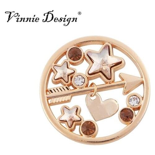 Vinnie Design Jewelry 33MM Siempre Peach Coin Large Size for Coin Holder Pendant