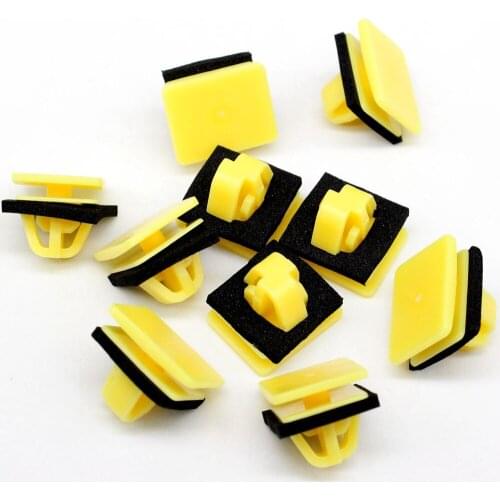 10Pcs Rocker Panel Clip With Sealer Yellow Nylon Retainer For Hyundai A20568 87758-3D000 877583D000