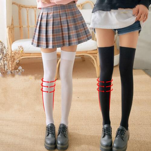 1 Pair Stripe Stockings Girls Women Over Knee Thigh High Over The Knee Stockings For Ladies Girls Warm Knee Socks black/white