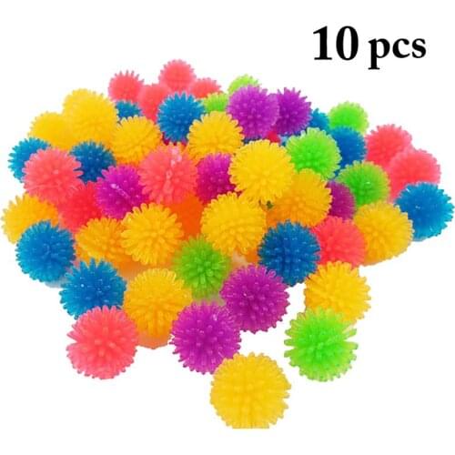 10PCS Pet Cat Play Ball Soft Spiky Kitten Toy Handmade Cat Play Toy Exercise Toy For Kitten Interactive Toy Pet Cat Supplies
