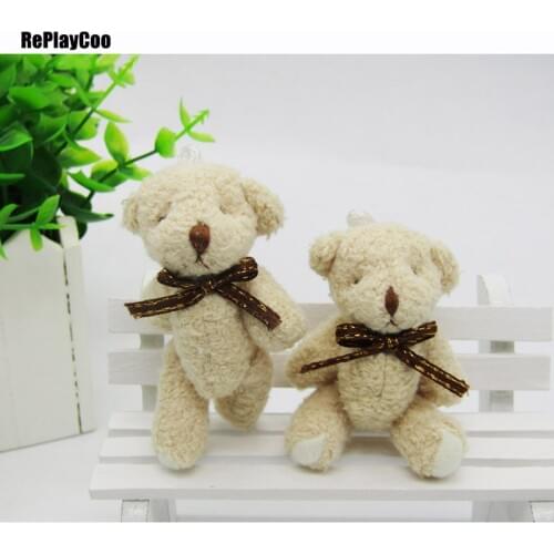 50PCS/LOT Kawaii Small Joint Teddy Bears Stuffed Plush With Bow Tie 6.5CM Toy Teddy-Bear Bear Ted Bears Plush Toys Wedding 01101