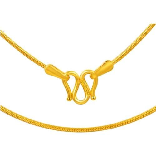Hot Sale Pure Yellow Gold Chain Necklace 999 Gold Snake Necklace Chain 8.33g