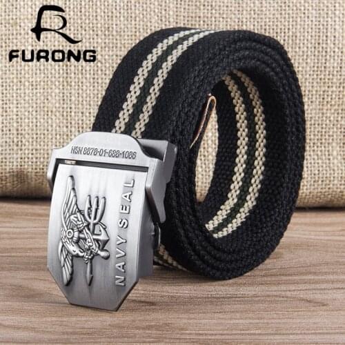 FURONG Canvas Belt For Men US Navy Seal Man Belts Tactical Buckle High Quality FOR MenS Jeans Industrial Belt R053
