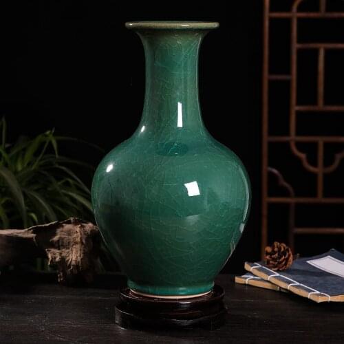 Jingdezhen yubingpian flower arrangement vase TV cabinet porcelain Chinese antique decoration home and office ornaments