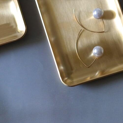 Brass Jewelry Dish Plate Ring Keys Ornaments Small Staff Organizer Metal Tray Placas Decorativas Home Desk Decoration Crafts