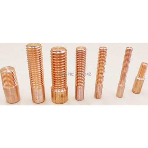 Copper thread electrode copper tapping M3 M4 M5 M6 M8 M10 thread 50/75mm total length for drilling edm machine