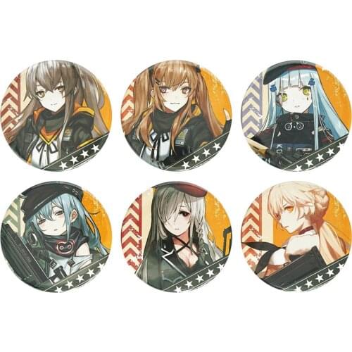 Girls Frontline Game Badge G36C G11 OTs-14 UMP45 UMP9 HK416 Metal Badge Brooch Pins