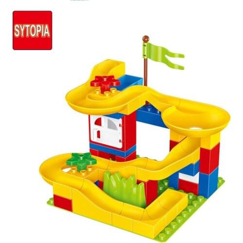 Marble Run Track Toys Block Building Funnel Slide Game Compatible with Duploed Educational Kids Toy for Girls Boys Birthday Gift