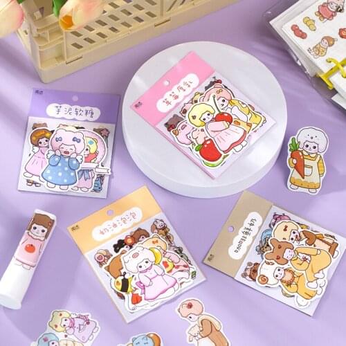 Dimi 3 Materials/Design Cute Girls Sticker Pack Cartoon Journal Scrapbooking Decoration Material Kawaii Kids Stickers Supplies