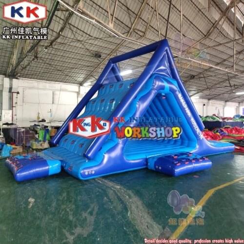 KK Factory Price Tarpaulin PVC Plastic Golden Triangle Inflatable Floating Water Slide for Adults and Children on Sale