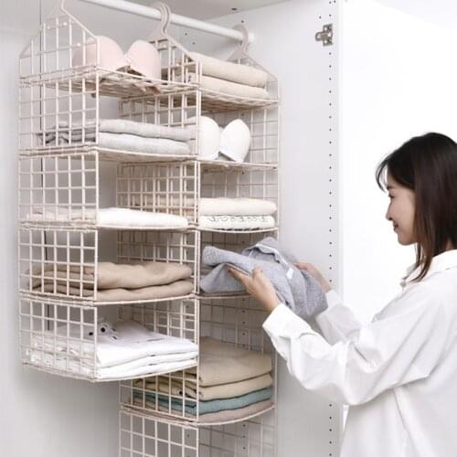DIY Clothing Storage Rack Wall Shelf For Bedroom Room Organizer Multi-Layer Storage Rack Foldable Shelf Closet Organizers