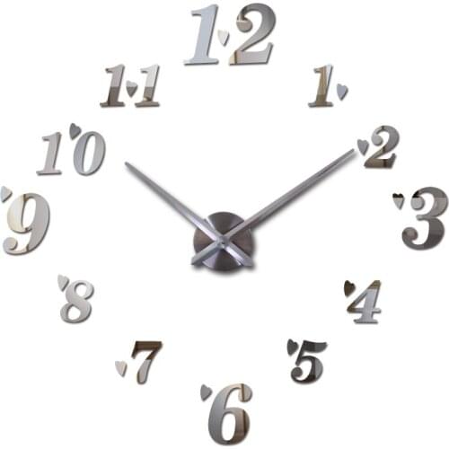 New wall clock quartz living room diy clocks modern design watch horloge murale Acrylic mirror 3d stickers