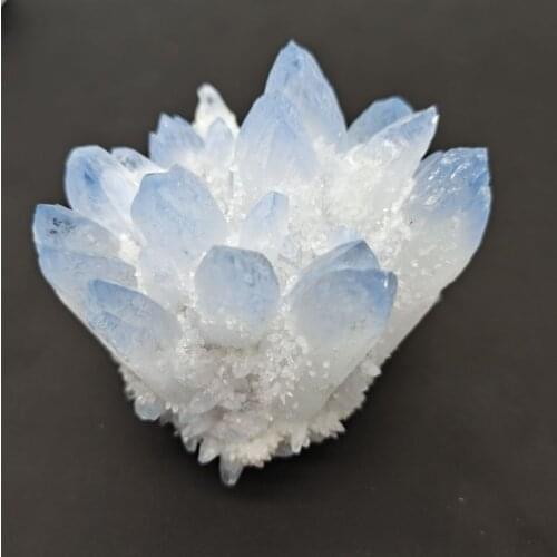 300-800g Rare Beautiful Blue Ghost Phantom Quartz Crystal Cluster Spec Raw Gemstone Specimen For Home&office Decoration FengShui