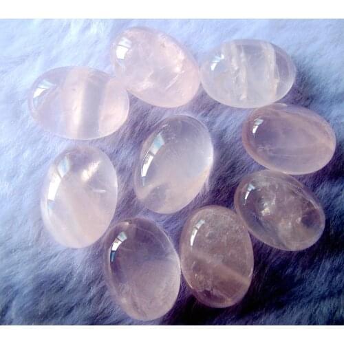 Wholesale 4pcs Rose Pink Quartz Gem Cabochon,15x20mm Oval Gem stone Cabochon Ring Face For Jewelry Making