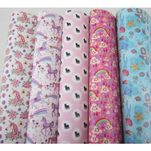 Printed Faux Leather sheets horse unicorn stars synthetic leather hair bow fabric diy crafts 8"x11.8" 1piece PR027