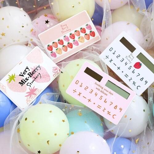 Portable Cartoon Card Calculator Fruits Animal Mini Calculator Cute Creative Solar Calculator Children Gifts Stationery Supplies