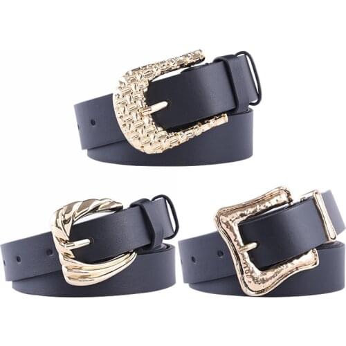 Latest Fashion Womens Waistband Luxury design pin buckle decoration high quality female casual leather belts for jeans belt