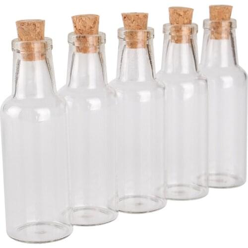 10pcs 15ml 24*70*8mm Glass Vials with Cork Lids Spice Jars Message Bottles Potion bottles Bottles Glass for Wedding party