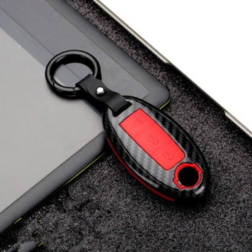 Smart Key Shell Car Key Case Holder For Nissan Qashqai J10 J11 X-Trail t31 t32 kicks Tiida Pathfinder Carbon Fiber