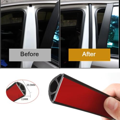 2pcsCar Door Rubber Seal Strip Filler Weatherstrip Edge Sealing For B Pillar Protection Front Auto Door Sealant Styling Moulding