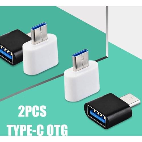 2Pcs High Speed Type-C to USB OTG Adapter Converter for Flash Drive Mouse U Disk Reader For Android iphone Tablet Smart Phone