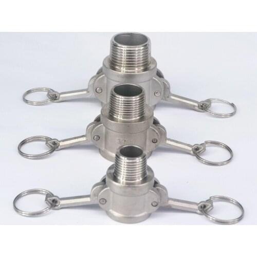 1/2"- 3" BSP Male 304 Stainless Steel Type B Socket Camlock Fitting Groove Coupler