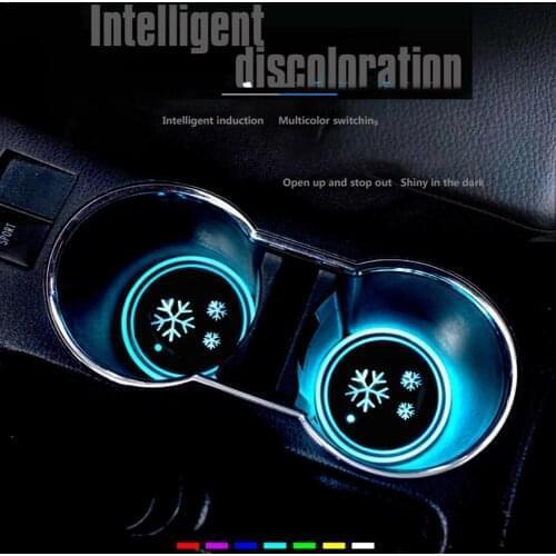 1/2PCS 7LED Car Cup Holder Pad USB Ambient Light Atmosphere Lamp Charging Non-slip Mat Luminescent Interior Accessories