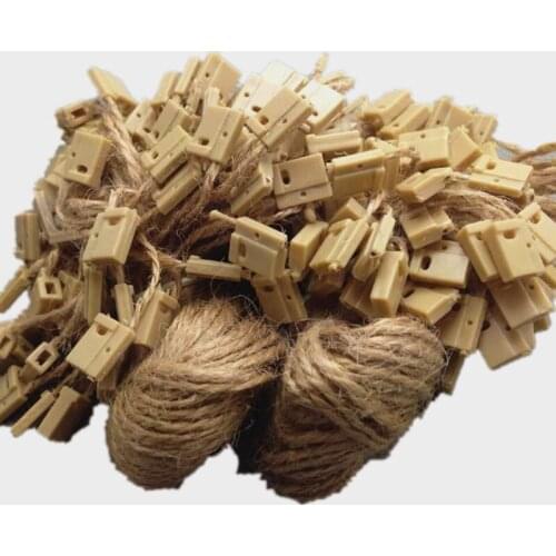 1000 PCS Hemp Cord For Hang Tag Garment Hanging Tablets Plastic Clips for Watch Bag Glasses DIY Packing Accessory