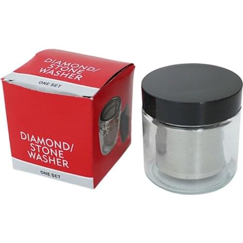 Diamond Washing Cup Gemstone Cleaning Glass Jar Bottle with Metal Sieve Alcohol Cleaner