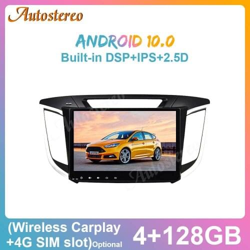 For Hyundai IX25 2014-2018 Android 10 4+128G Carplay Car GPS Navigation Multimedia Player Head Unit Auto Radio Stereo IPS Screen