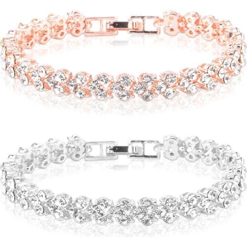 Bracelets On Hand For Women 2021 New Womans Bracelet Gold Crystal Rhinestone Jewelry Female Bracelets Birthday Valentines Gift