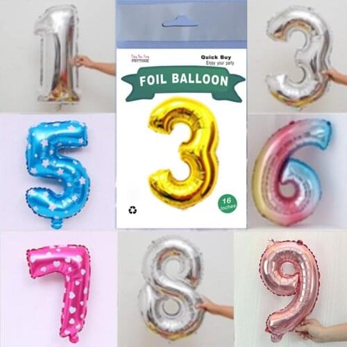 Digital number foil balloon from 0 to 9 optional independant package 16inch Birthday Party supplies Wedding decorations Alphabet