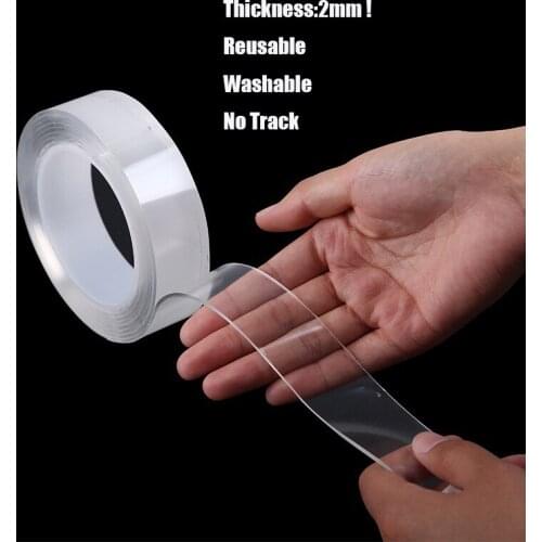 1/3/5m double sided tape strong acrylic tape Reusable Transparent Non-slip Strong Stickiness Magic Nano Tapes