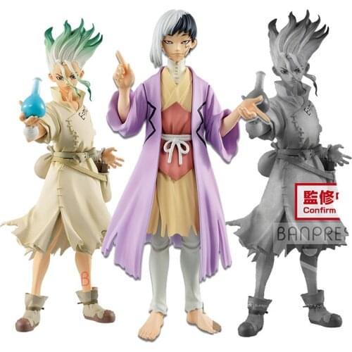 Bandai Genuine Dr.STONE Ishigami Senkuu Asagiri Gen Action Figure Ornament Model Toys