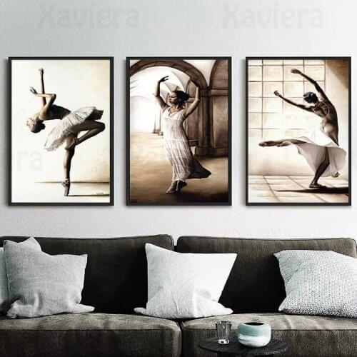 Ballet Dance Girl Retro Art Posters and Prints Nordic Vintage Canvas Painting Home Decoration Bedroom Dance Studio Print Picture