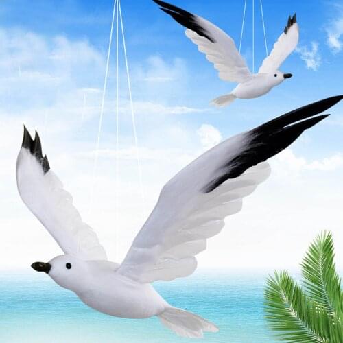 Simulation Feather Bird Garden Flying Decor Cute Sea Bird Art Wall Hanging Tree Balcony Window Scene The Mall Deco Crafts