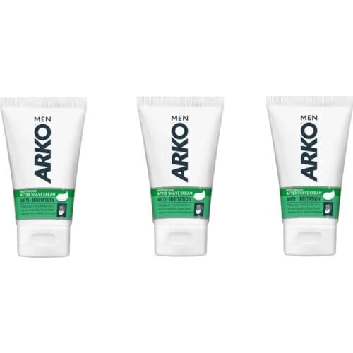 Arko Men Anti-Irritation After Shave Cream 3 x 50 ml Men After Shave Natural Care Cream For Sensitive Skin