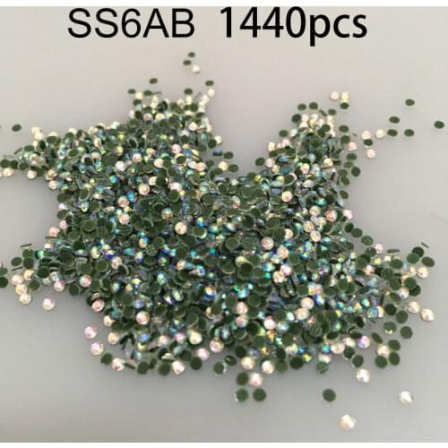 1440pcs SS6AB Crystal Rhinestone Applique Decorations Hot Fix Applicator DIY Flat Back Rhinestone Weeding Shoes Dress Sticker