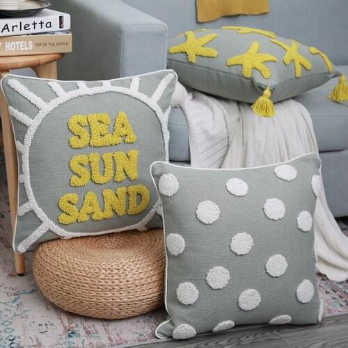 Tassels Elegant Pillowcases Embroidered Cushion Covers For Sofa Bed Home Throw Boho Style Decor Cushion Case 45cmx45cm