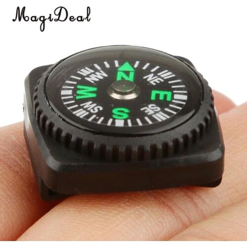 MagiDeal Waterproof Compass With Holster Watch Band Paracord Bracelet Navigation Black Camping Hiking Emergency Survival Access